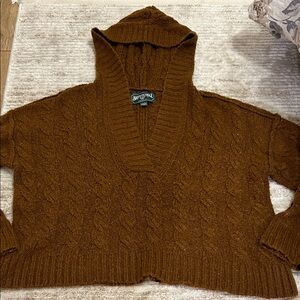 American Eagle Outfitters Brown Hooded Sweater